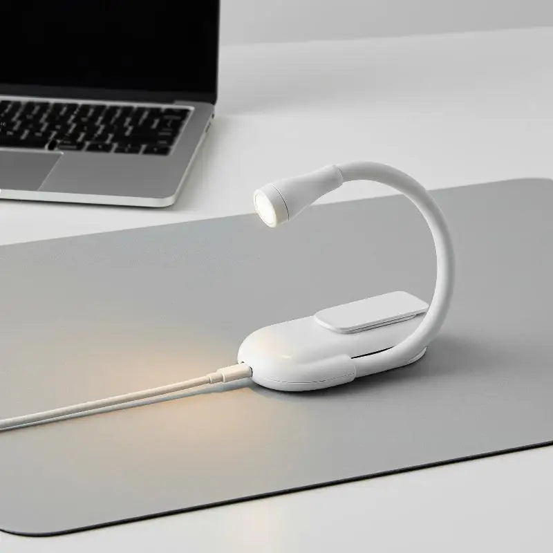 Portable Clip-On LED Reading Light USB Rechargeable Dimmable