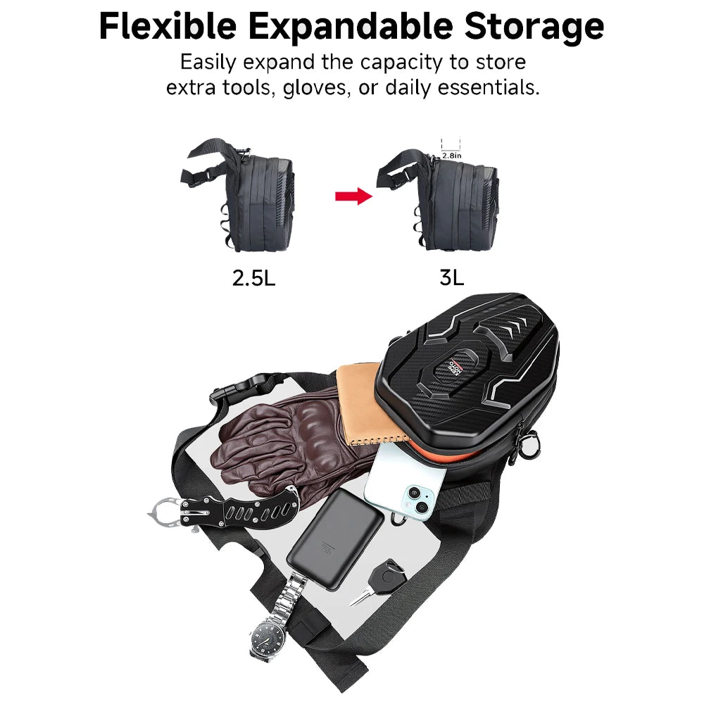 KEMITOUR EVA Hard Shell Motorcycle Leg Bag | Waterproof Thigh Pack Motorcycle Leg Bag Nixie