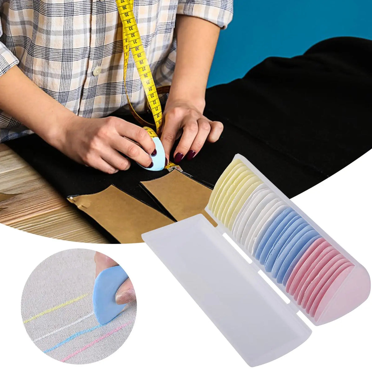 Triangle Tailor's Chalk Set – Erasable Fabric Markers 10/20/30pc