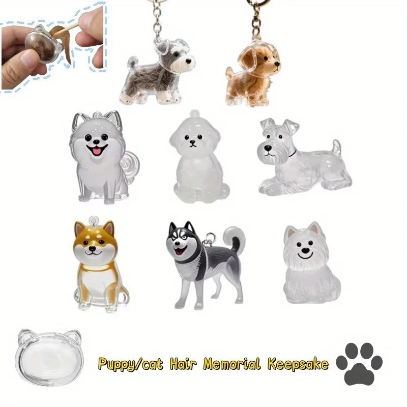 Pet Hair Keepsake Capsule Pendant | DIY Dog Memorial Keychain Pet Keepsake Keychain Nixie