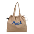 Women's Large Canvas Tote Bag – Letter Print Shoulder Handbag Canvas Tote Bag Nixie Khaki
