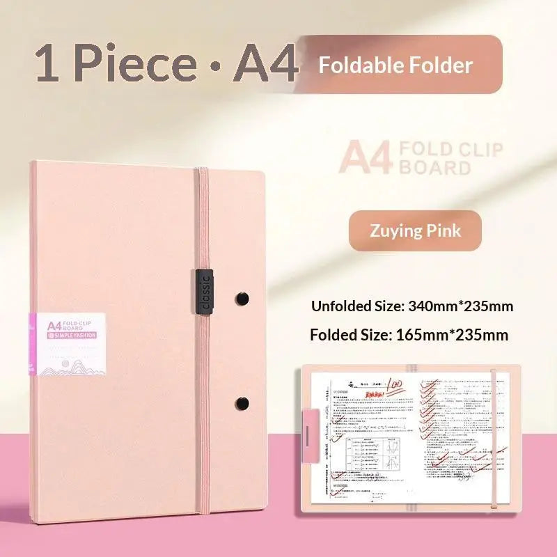 Foldable A4 to A5 PP Plastic File Folder with Elastic Buckle File Folder Nixie A6