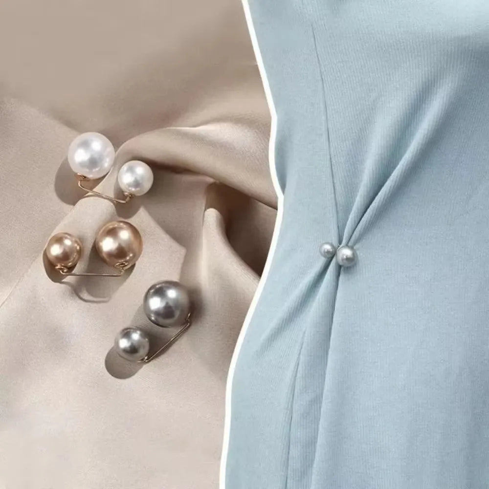Pearl Double Head Safety Pin Brooch Collar Clip – 3/6/8 PCS Pearl Brooch Pins Nixie