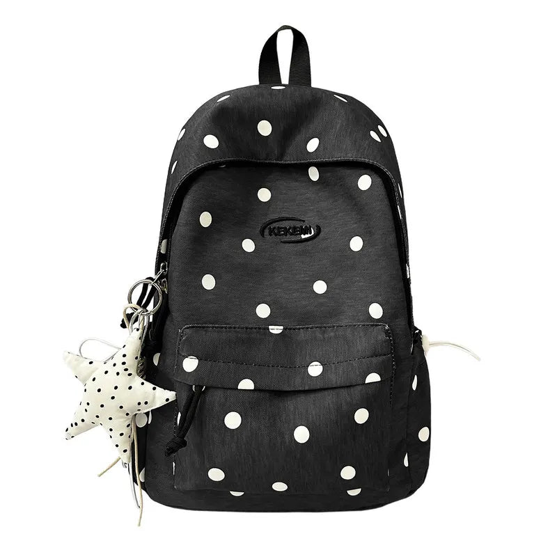 Korean Star Polka Dot Backpack – Large Capacity Women's School Bag Women's Backpack Nixie