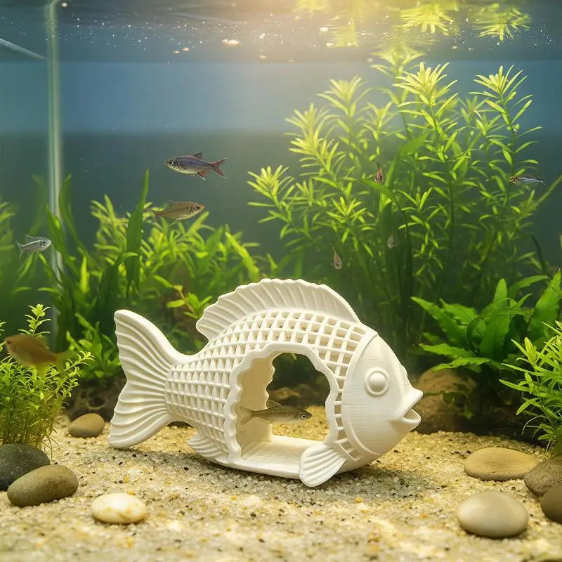 3D Printed Aquarium Hideout Cave – Non-Toxic PLA Fish Tank Ornament Aquarium Hideout Ornament Nixie