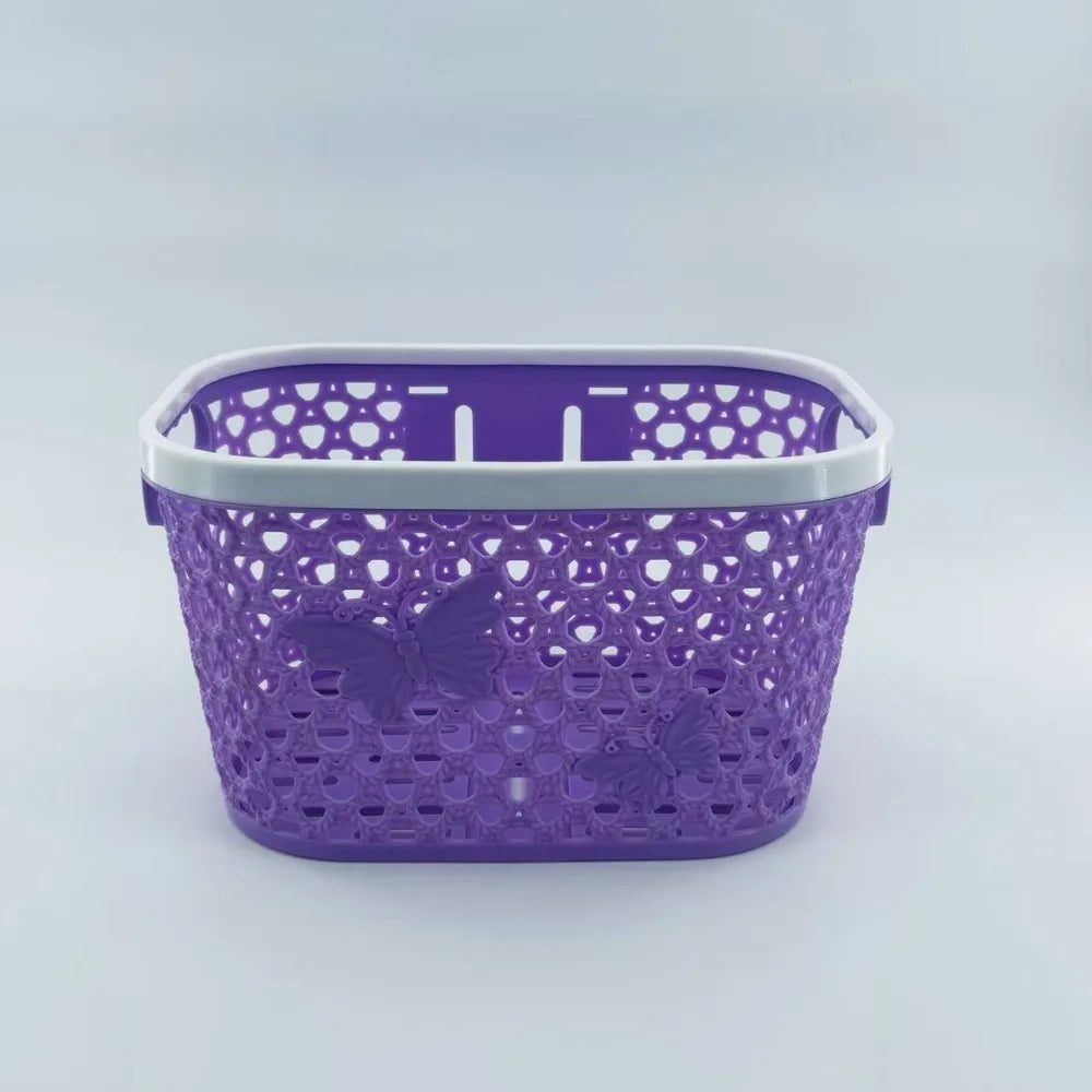 Kids Bicycle Front Basket | Plastic, Universal 12-20 Inch, 7 Colors Kids Bicycle Basket Nixie Purple