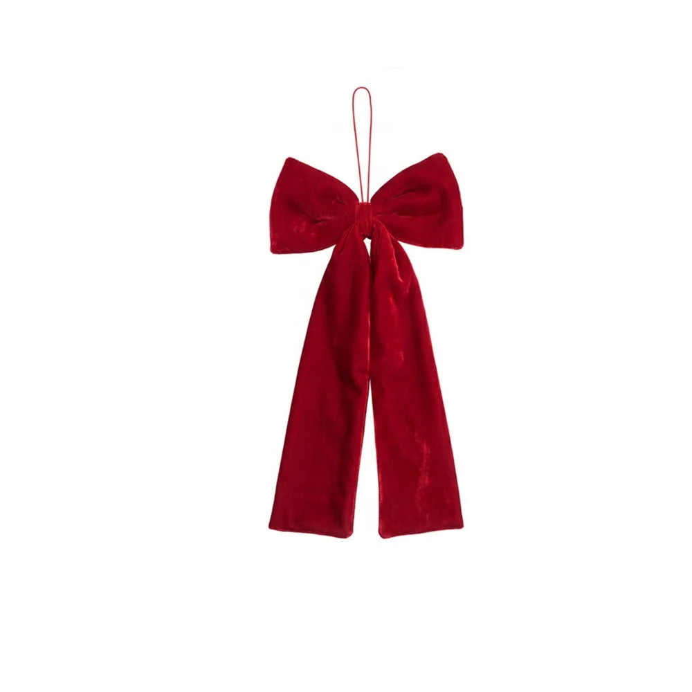 Red Bowknot Christmas Pendant – DIY Hanging Xmas Bow Ornament