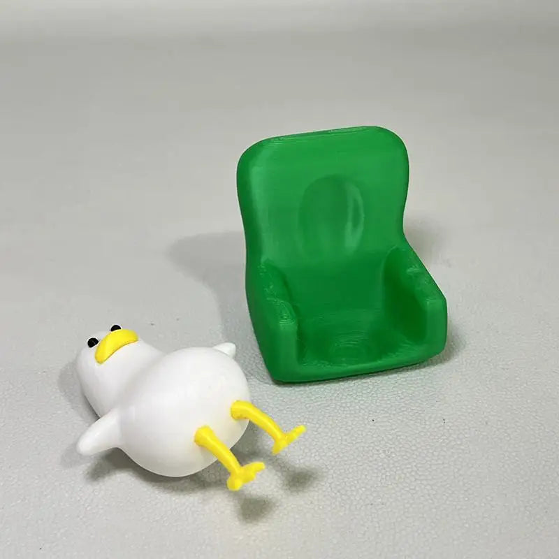 3D Printed Lazy Duck Figurine – Resin Desk Ornament & Gift Decorative Figurine Nixie A1