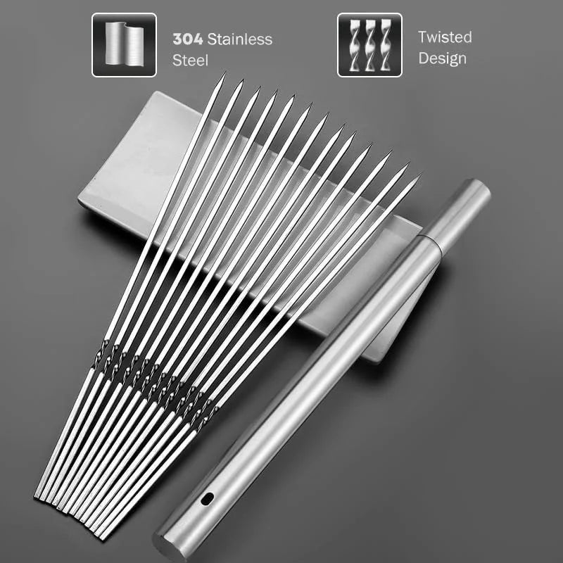 Reusable Stainless Steel BBQ Skewers – 10 or 30 Pack BBQ Skewers Nixie