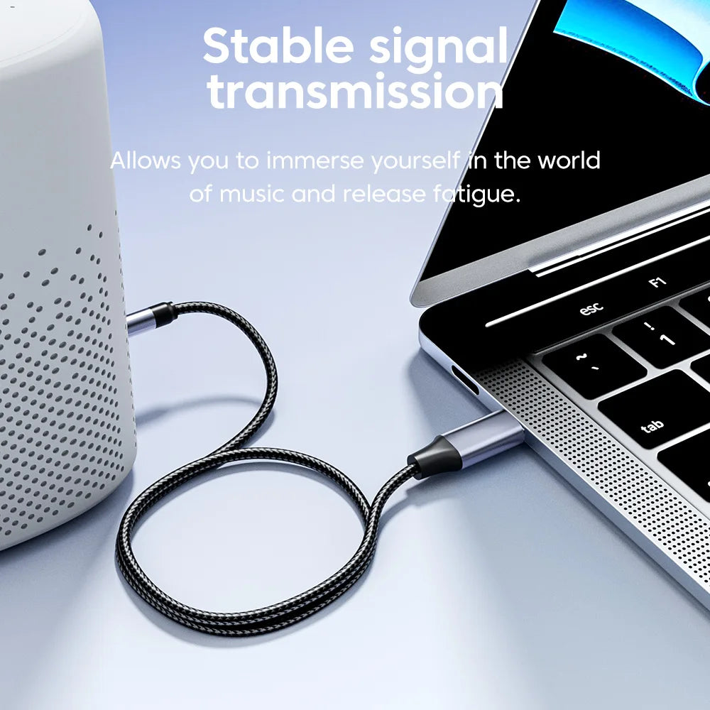 USB-C to 3.5mm AUX DAC Audio Cable – 1m & 2m Hi-Fi