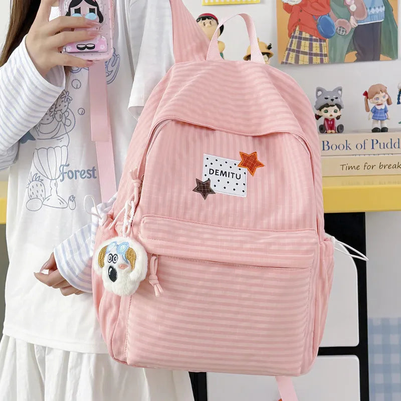 Korean-Style Flannel Backpack for Girls – Lightweight, Large Capacity Girls School Backpack Nixie