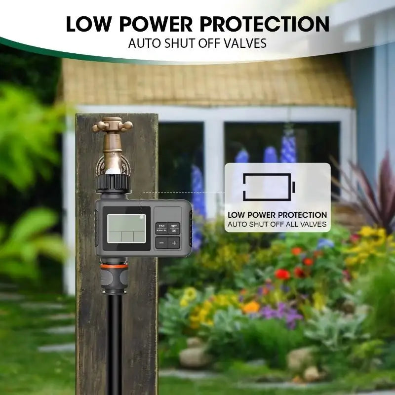 Automatic Garden Water Timer IPX7 LCD Irrigation Scheduler Garden Irrigation Timer Nixie