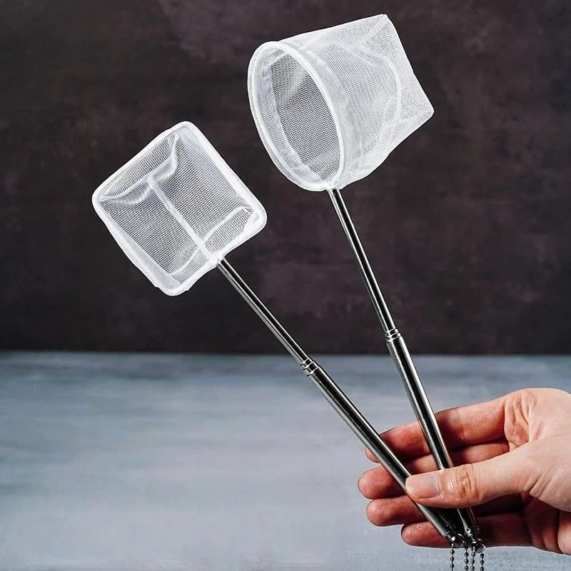 Aquarium Square Fish Net Extendable Handle & Suction Cup Aquarium Fish Net Nixie