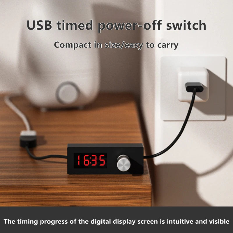 Compact 24H Digital Countdown Timer with USB Switch Cable