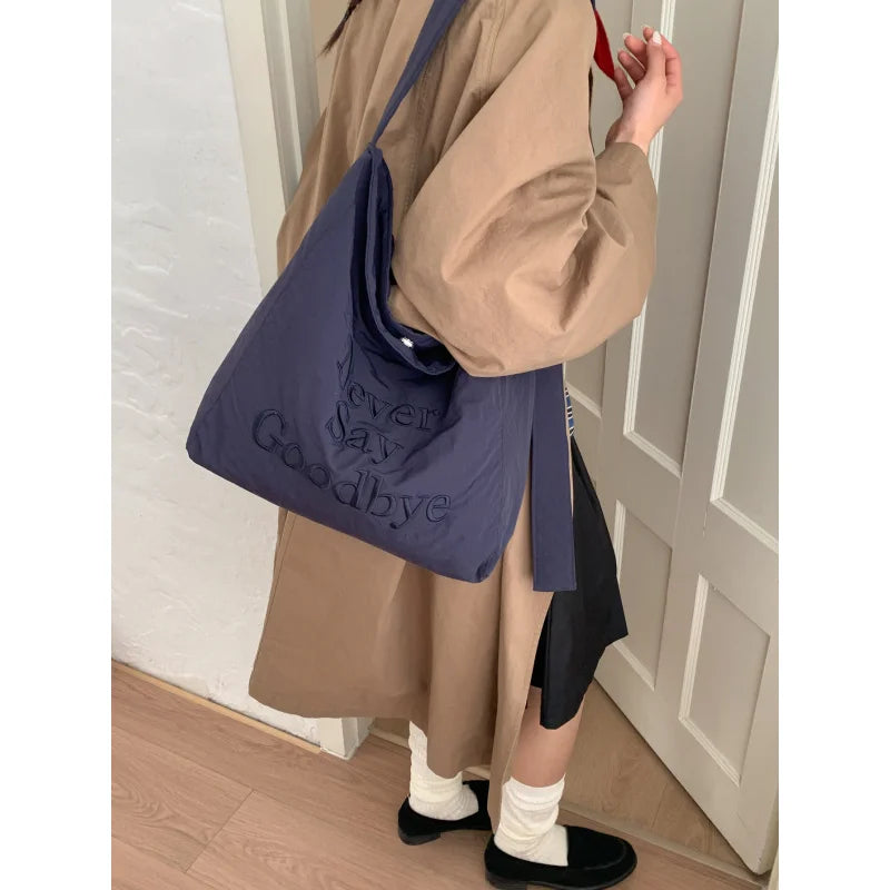 Korean Embroidered Nylon Tote Bag – Large Capacity Women's Bag Women's Tote Bag Nixie