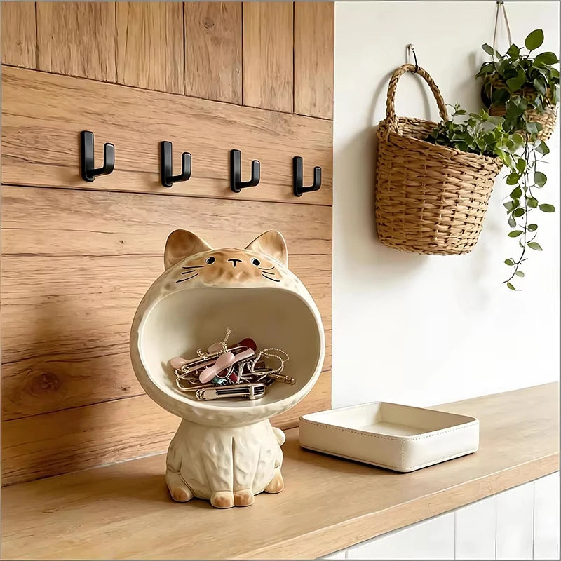 Cute Cat Desktop Storage Box – Kawaii Desk Organizer Desktop Storage Organizer Nixie