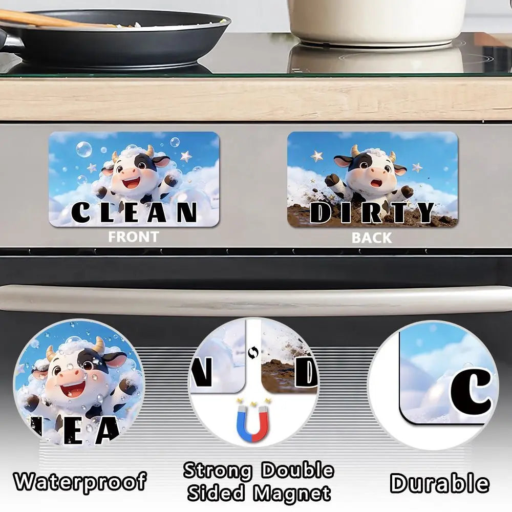 Cartoon Animal Dishwasher Magnet Clean Dirty Indicator Sign Dishwasher Magnet Sign Nixie
