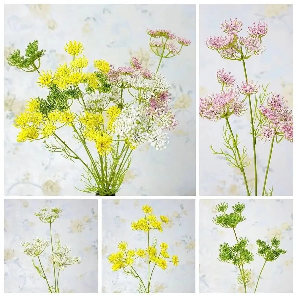 3-Head Artificial Lace Flower Bouquet – Colorful Fake Flowers Artificial Flower Bouquet Nixie