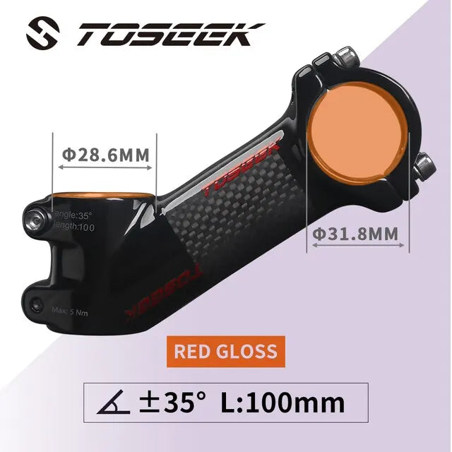 TOSEEK Carbon Alloy MTB Handlebar Stem 31.8mm Ultralight