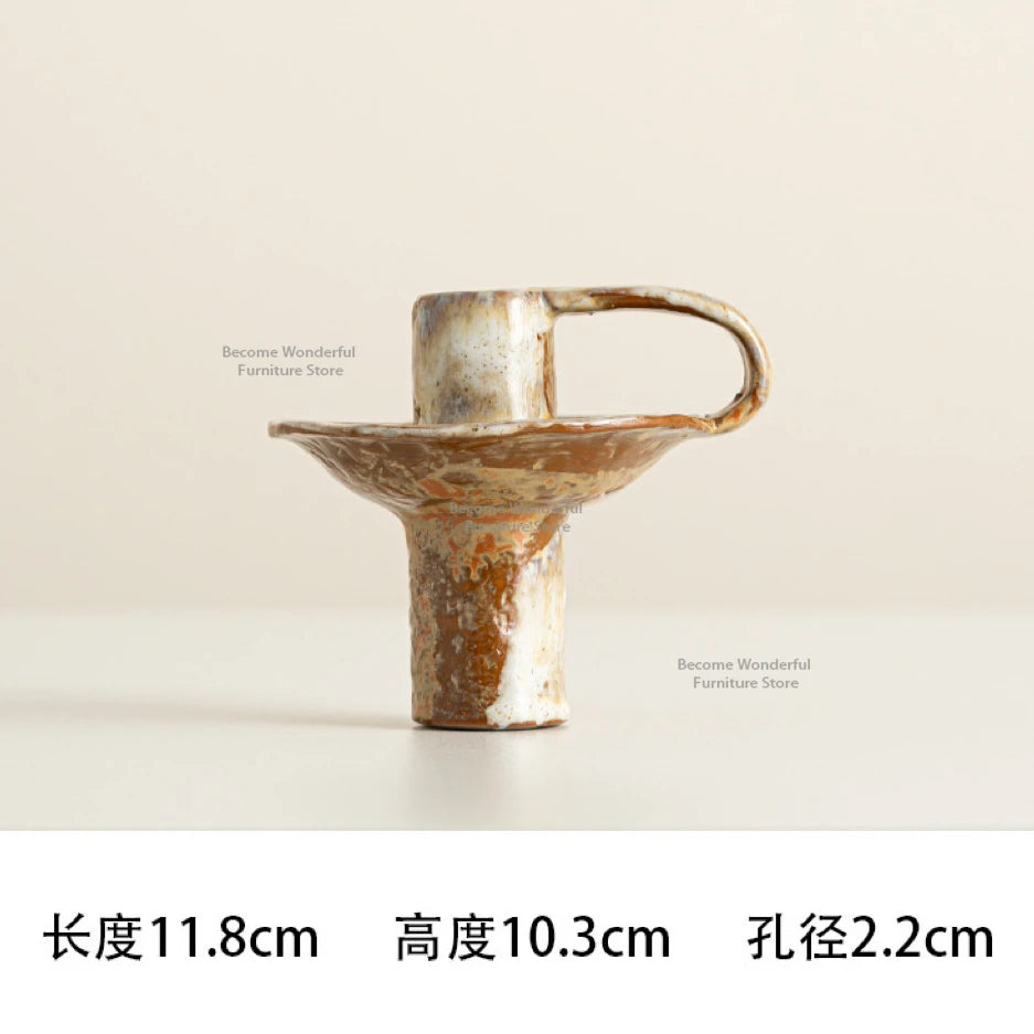 Ceramic Tea Light Candle Holder – Kiln-Fired Modern Decor Ceramic Candle Holder Nixie WHITE
