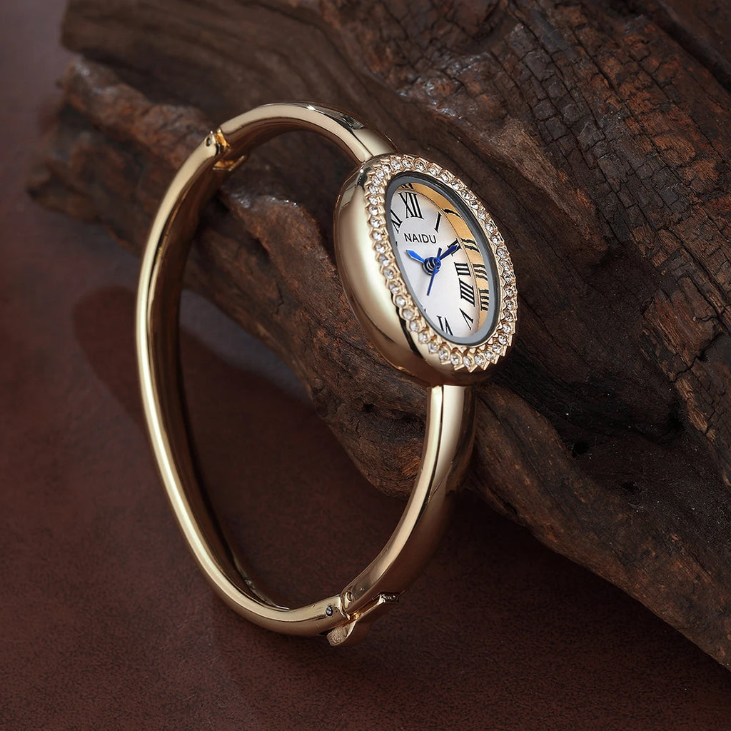 Women's Roman Numeral Quartz Watch – Casual Alloy Timepiece Women's Quartz Watch Nixie