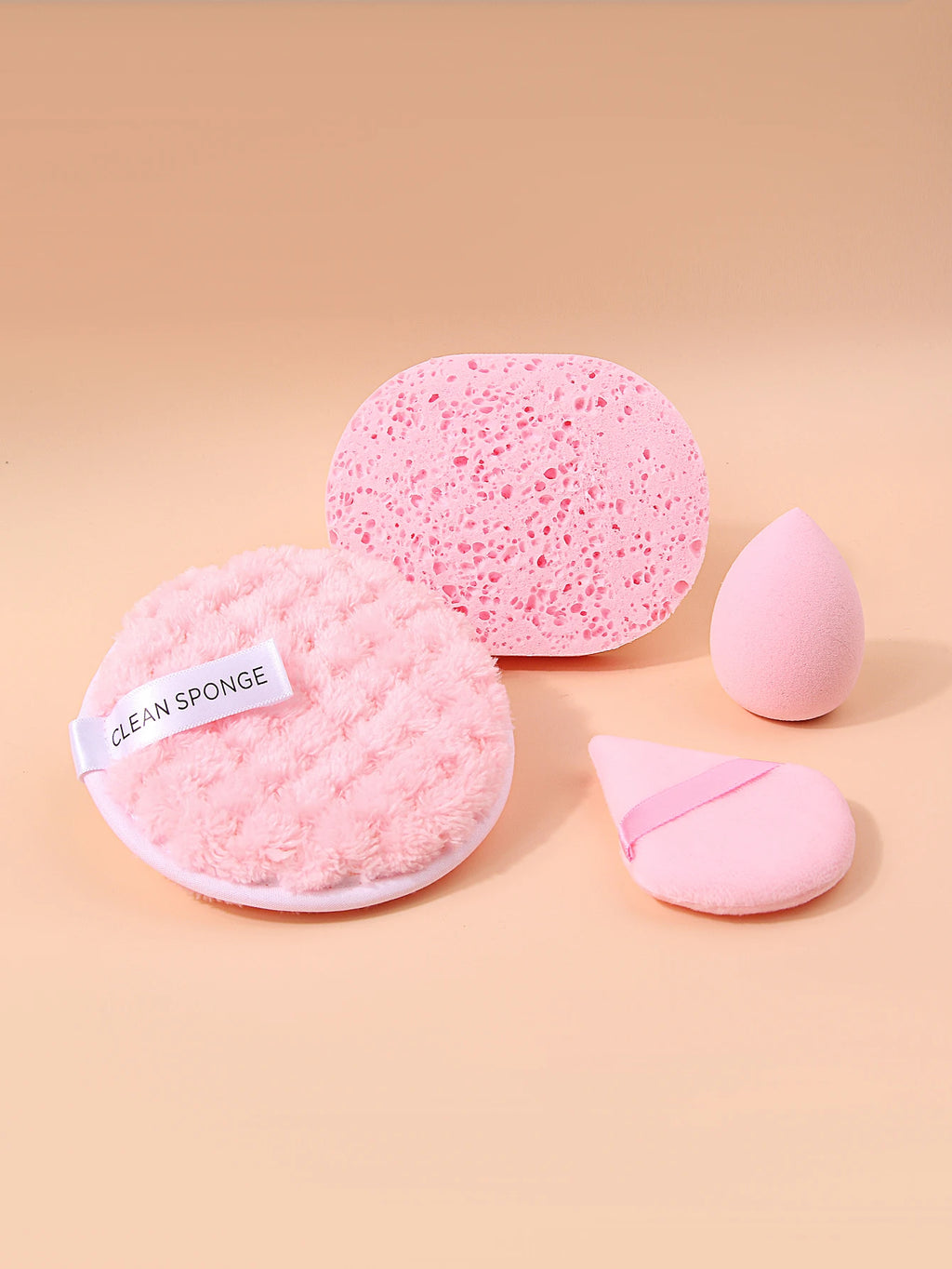 4-Piece Facial Cleansing Sponge Set – Wet & Dry Powder Puff Facial Cleansing Sponge Nixie