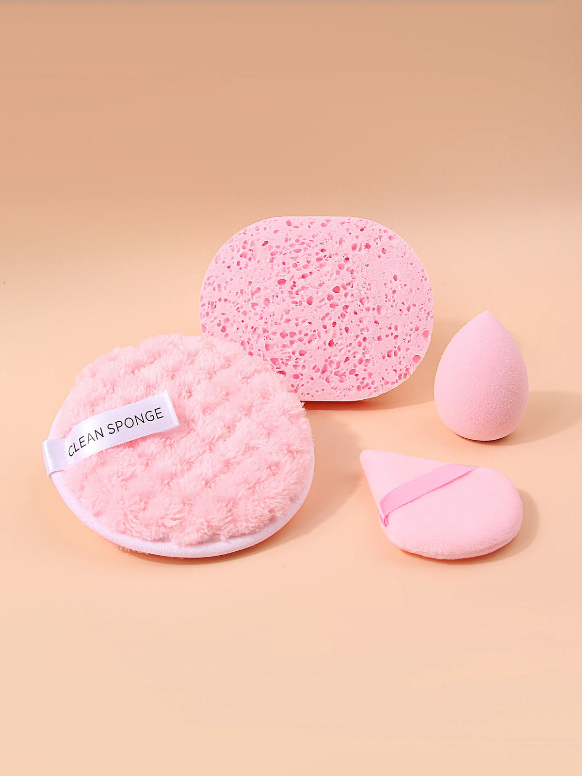 4-Piece Facial Cleansing Sponge Set – Wet & Dry Powder Puff Facial Cleansing Sponge Nixie
