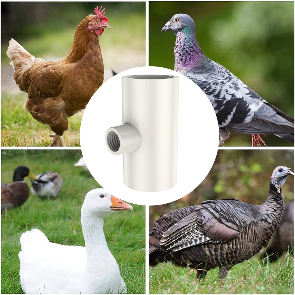25Pcs Poultry Waterer PVC Tee Fittings for Chickens & Ducks Poultry Waterer Fittings Nixie