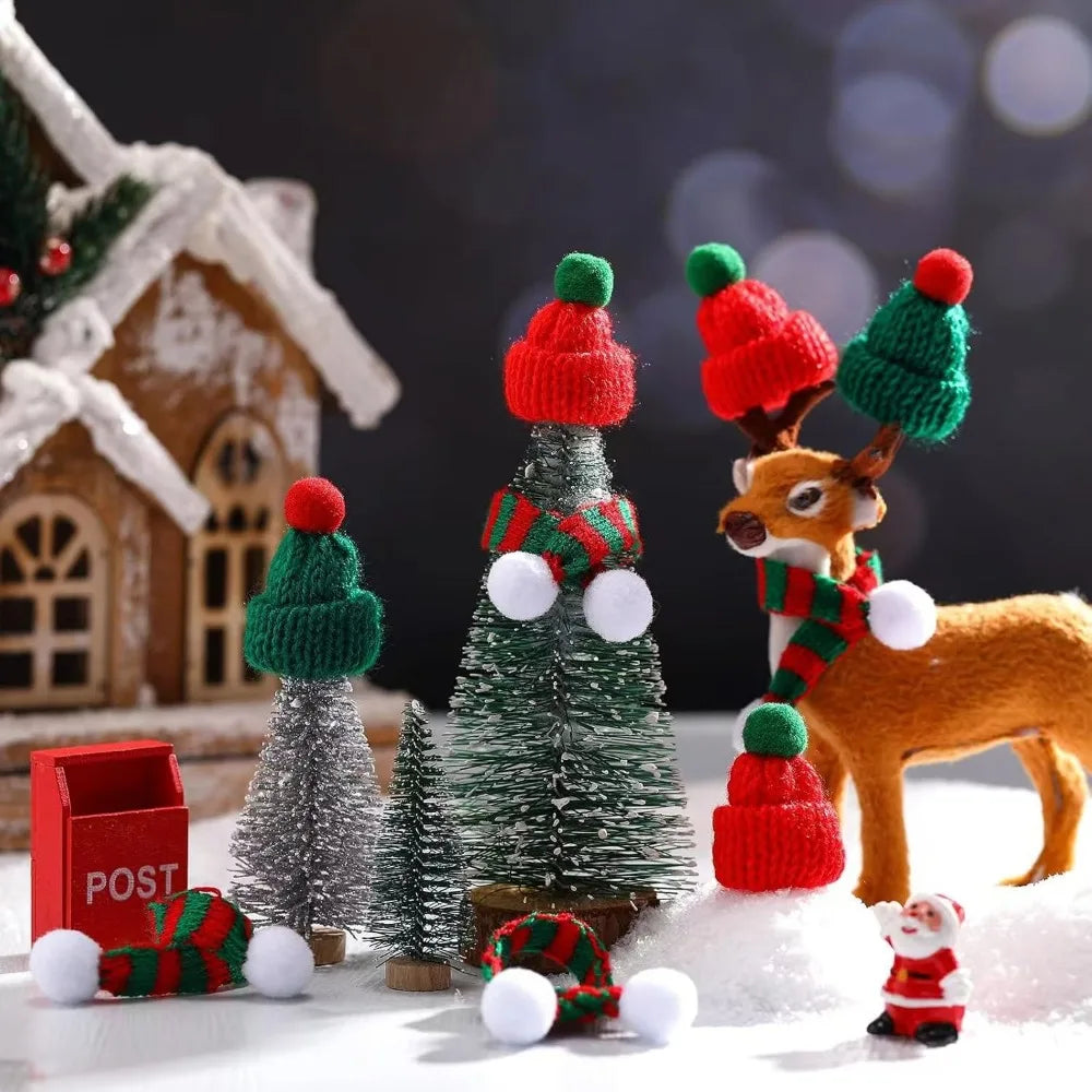 20pcs Mini Knitted Santa Hats – DIY Christmas Craft Supplies Christmas Craft Supplies Nixie