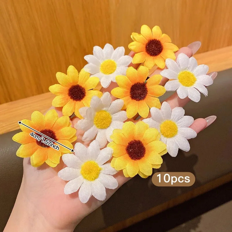 10 Pcs Sunflower Hair Clips Cute Floral Hairpins for Women Floral Hair Clips Nixie