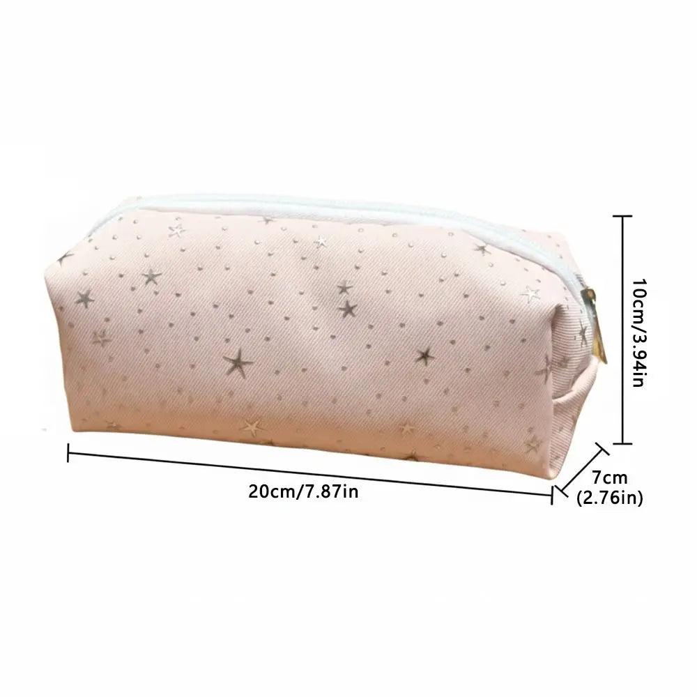 Star Polka Dot Pencil Case – Large Canvas Pen Bag for School Canvas Pencil Case Nixie