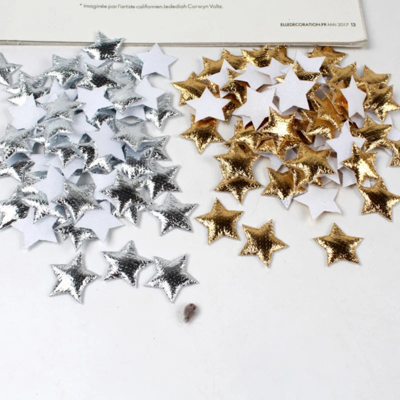 100Pcs Gold & Silver Foam Star Embellishments – DIY Craft Craft Embellishments Nixie
