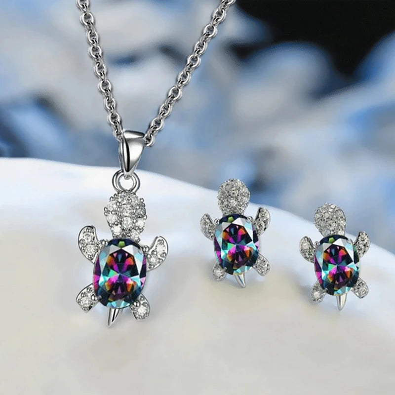 3-Piece Punk Turtle Earring & Necklace Set | Animal Jewelry Jewelry Set Nixie XL0833-6