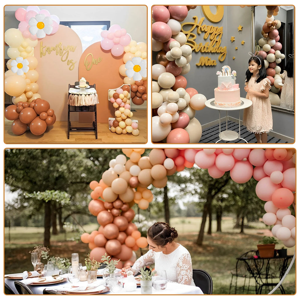 123pcs Daisy Balloon Garland Arch Kit – Assorted Latex Balloons Balloon Garland Kit Nixie