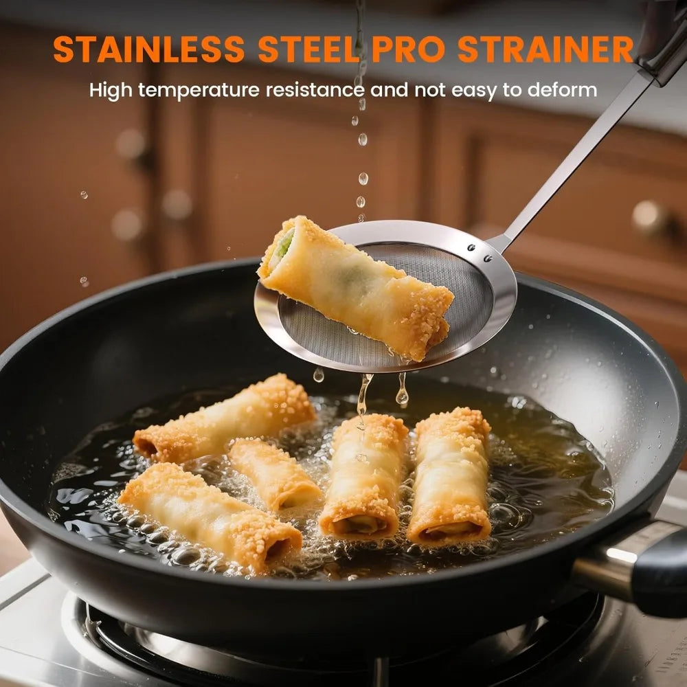Stainless Steel Fine Mesh Strainer Spoon & Skimmer Ladle Mesh Strainer Spoon Nixie