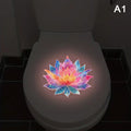 Glow-in-the-Dark Flower Toilet Lid Sticker – Luminous Decal