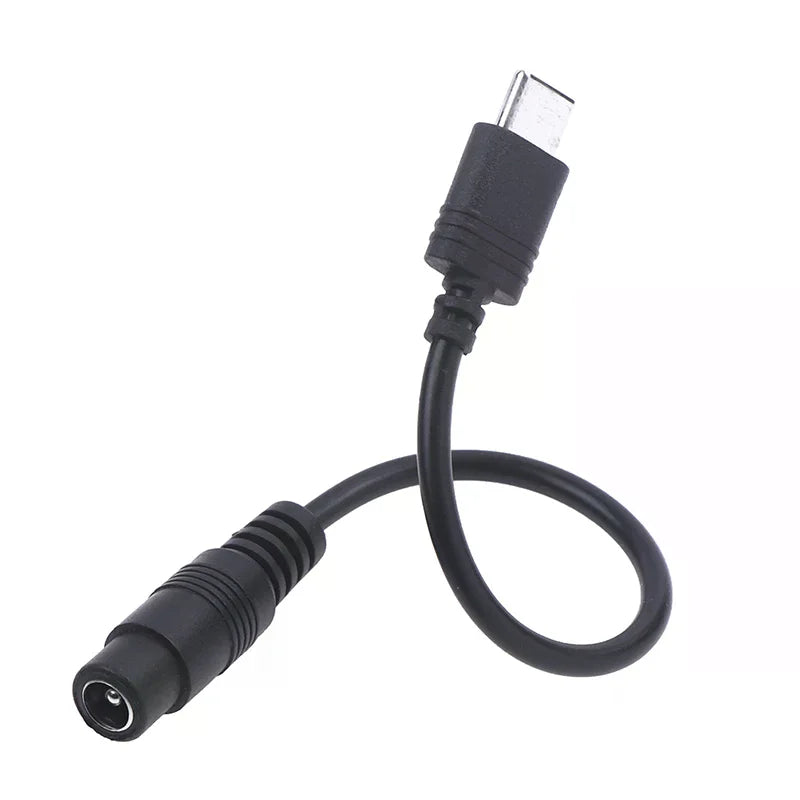 USB Type-C to DC 5.5x2.1mm Female Power Adapter Cable 18cm