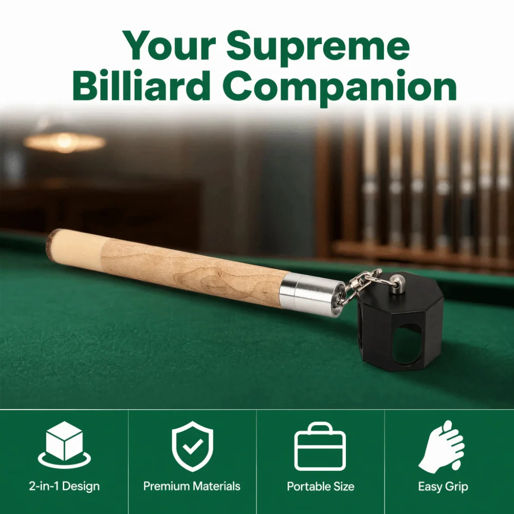 2-in-1 Pool Cue Chalk Holder & Tip Pricker – Wood & Metal Billiard Chalk Holder Nixie