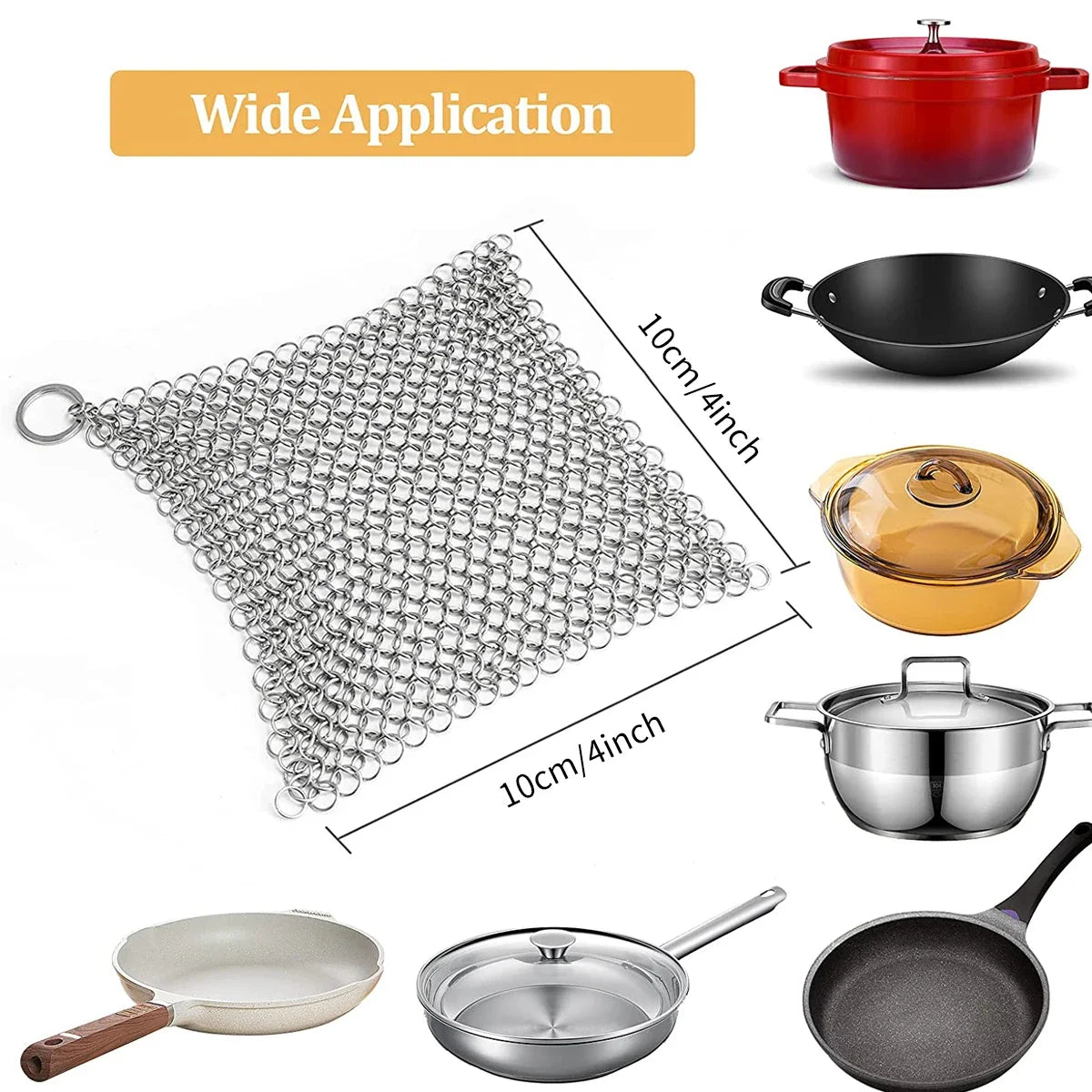 Chainmail Cast Iron Scrubber – Stainless Steel Cleaning Ring