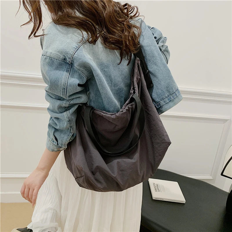 Japanese Style Oxford Tote Crossbody Shoulder Bag | Large Tote Crossbody Bag Nixie