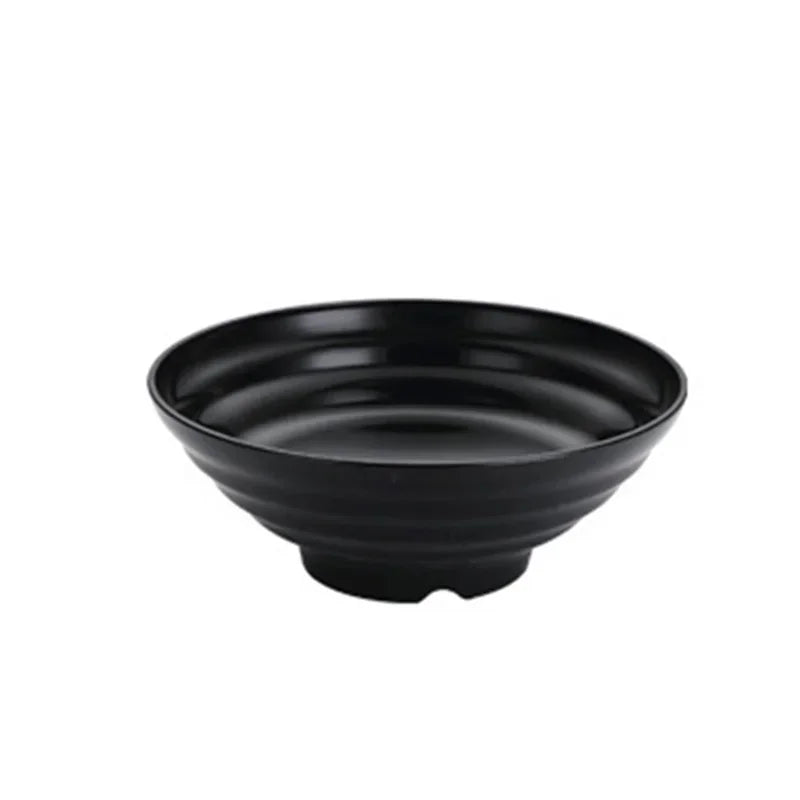 FEB.WIND Black Plastic Ramen Bowl – Durable Noodle & Salad Bowl Plastic Ramen Bowl Nixie Black Ramen bowl
