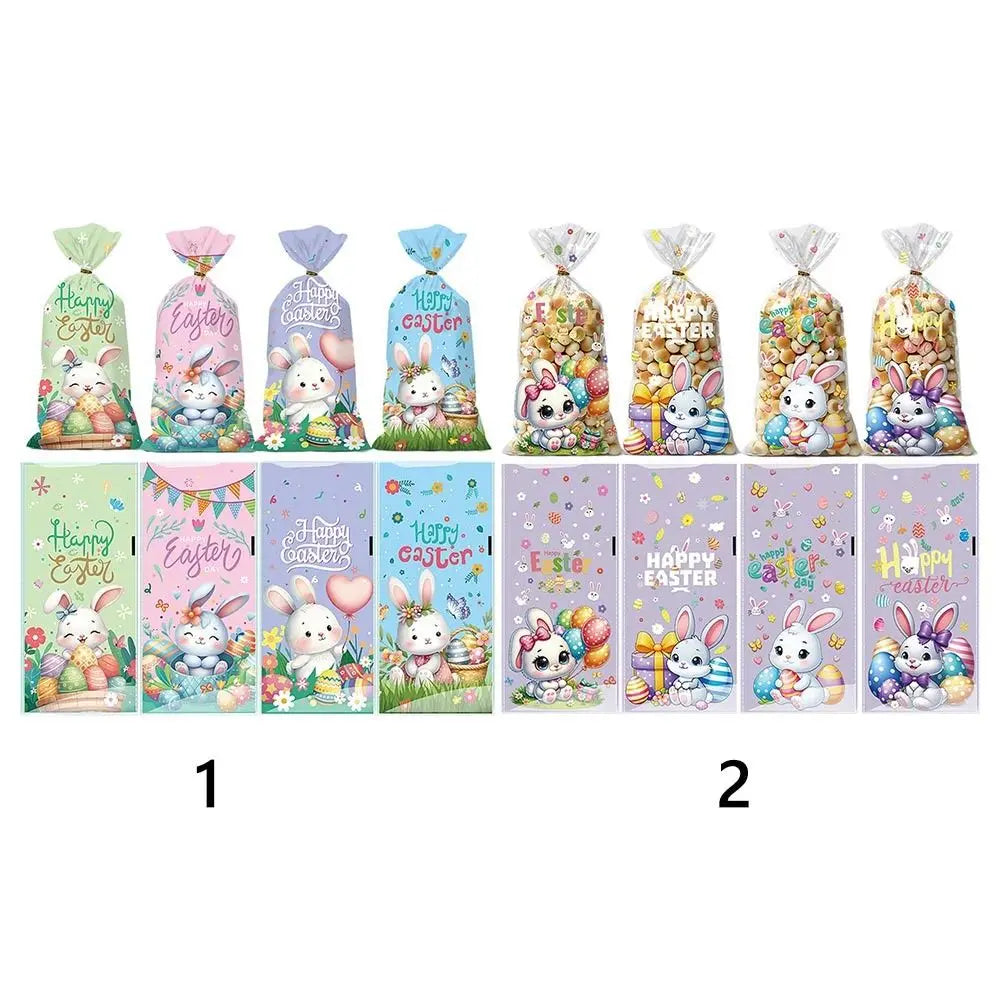 50PCS Multicolor Easter Gift Bags – Candy & Cookie Treat Pouches Easter Treat Bags Nixie