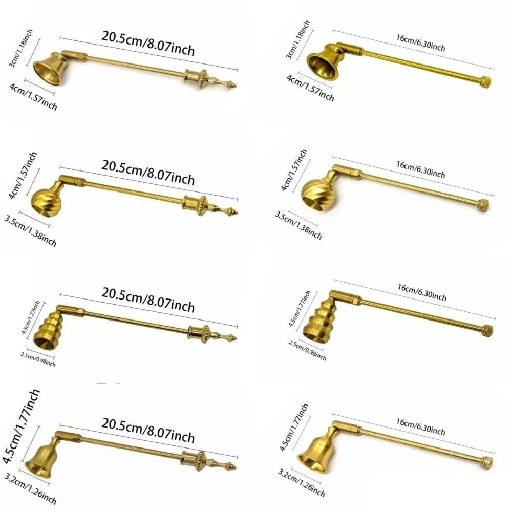 Bell-Shaped Metal Candle Snuffer Long Handle – Gold Home Décor Candle Snuffer Nixie