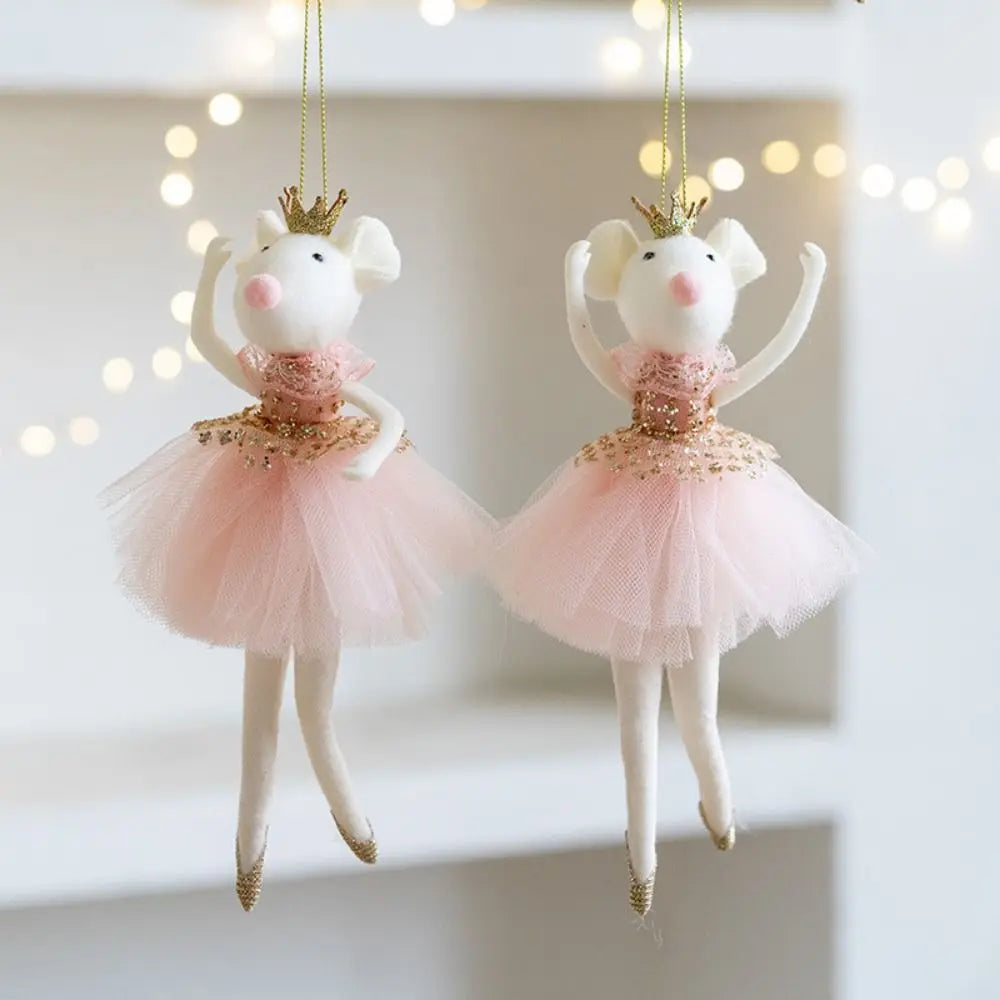 Angel Girl Doll Christmas Ornament – Pink & White Hanging Decor Christmas Ornament Nixie