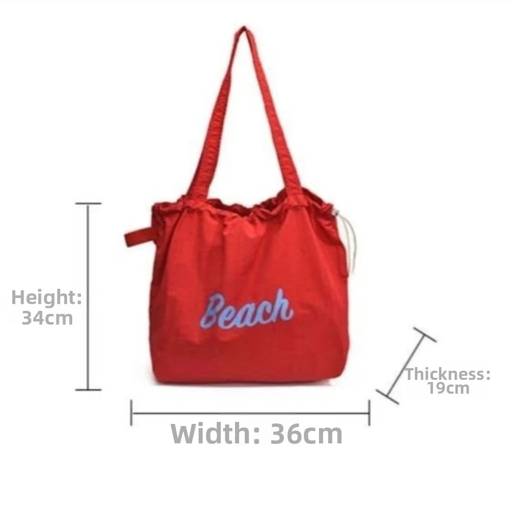 Women's Large Canvas Tote Bag – Letter Print Shoulder Handbag Canvas Tote Bag Nixie