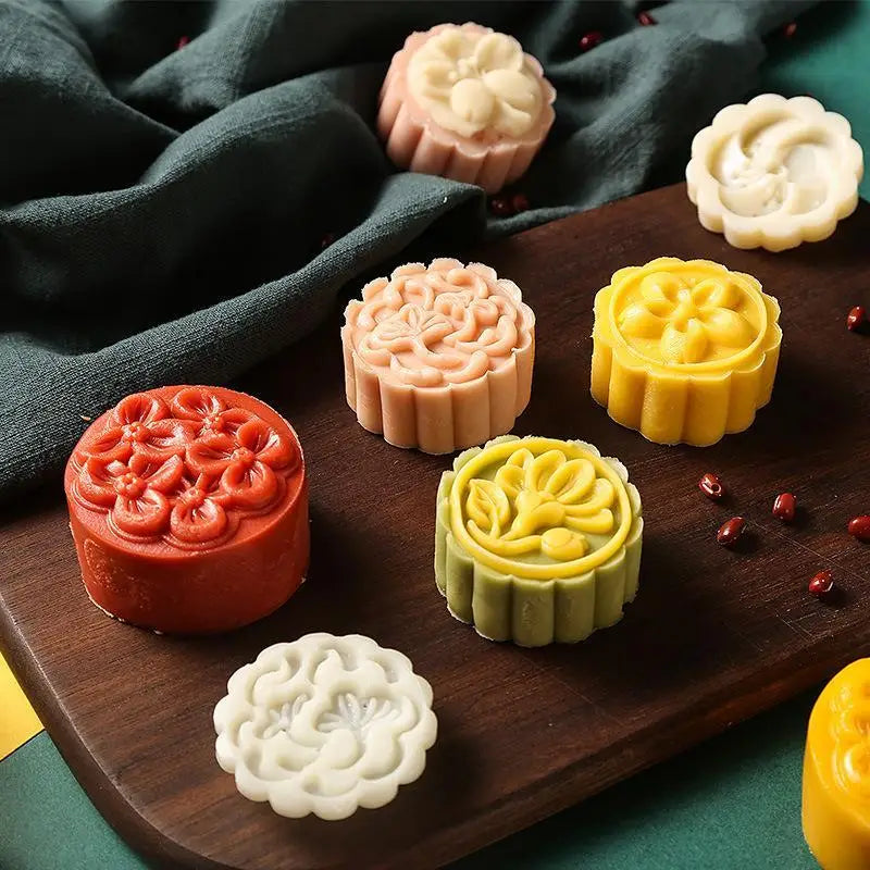 DIY Mooncake Mold Hand Press Pastry Embossing Tool Set Pastry Baking Mold Nixie