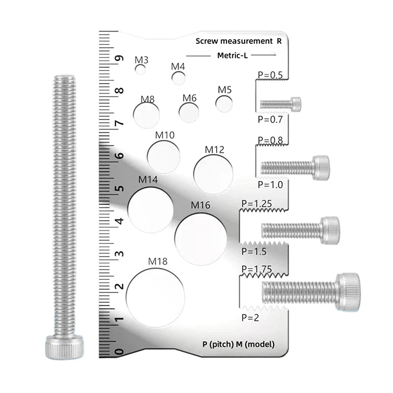 Stainless Steel Thread Pitch Gauge for Screws Bolts & Nuts
