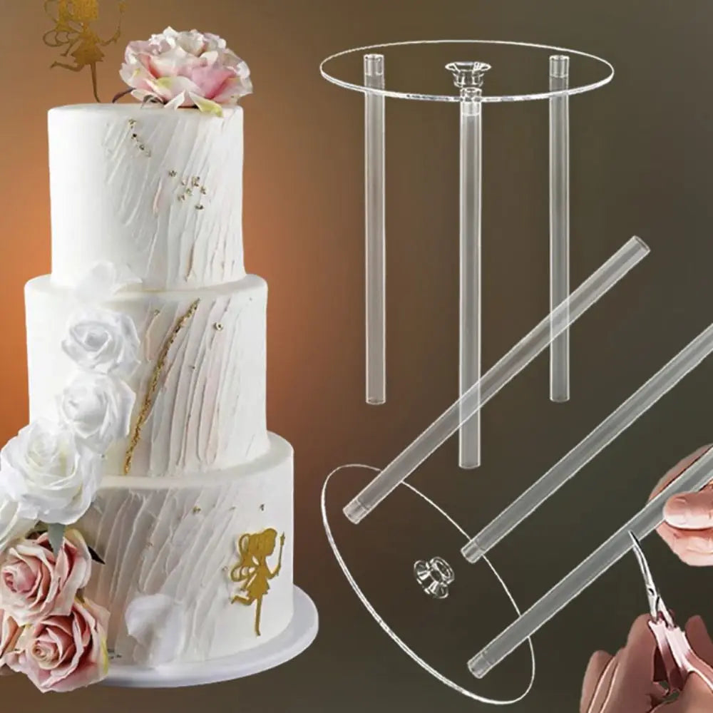 Transparent Plastic Multi-Layer Cake Stand Tier Support Set 4Pc