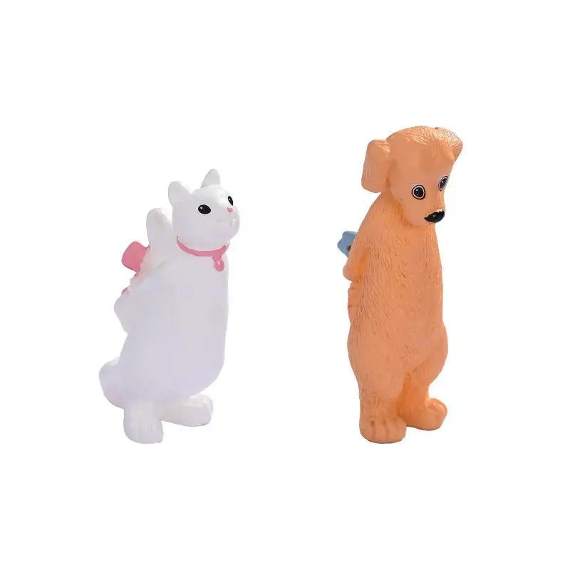 Mini Dog & Cat Couple Resin Figurines – DIY Decor Set