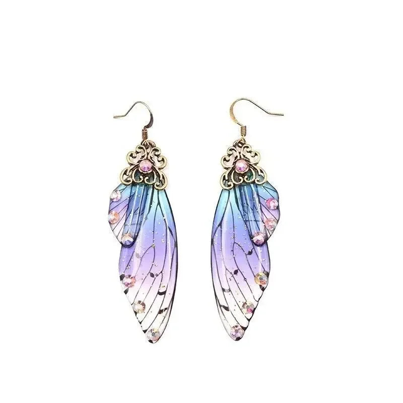 Butterfly Wing Drop Earrings – Crystal Bridal Dangle Earrings